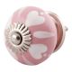 Pink Heart Ceramic Floral Knobs